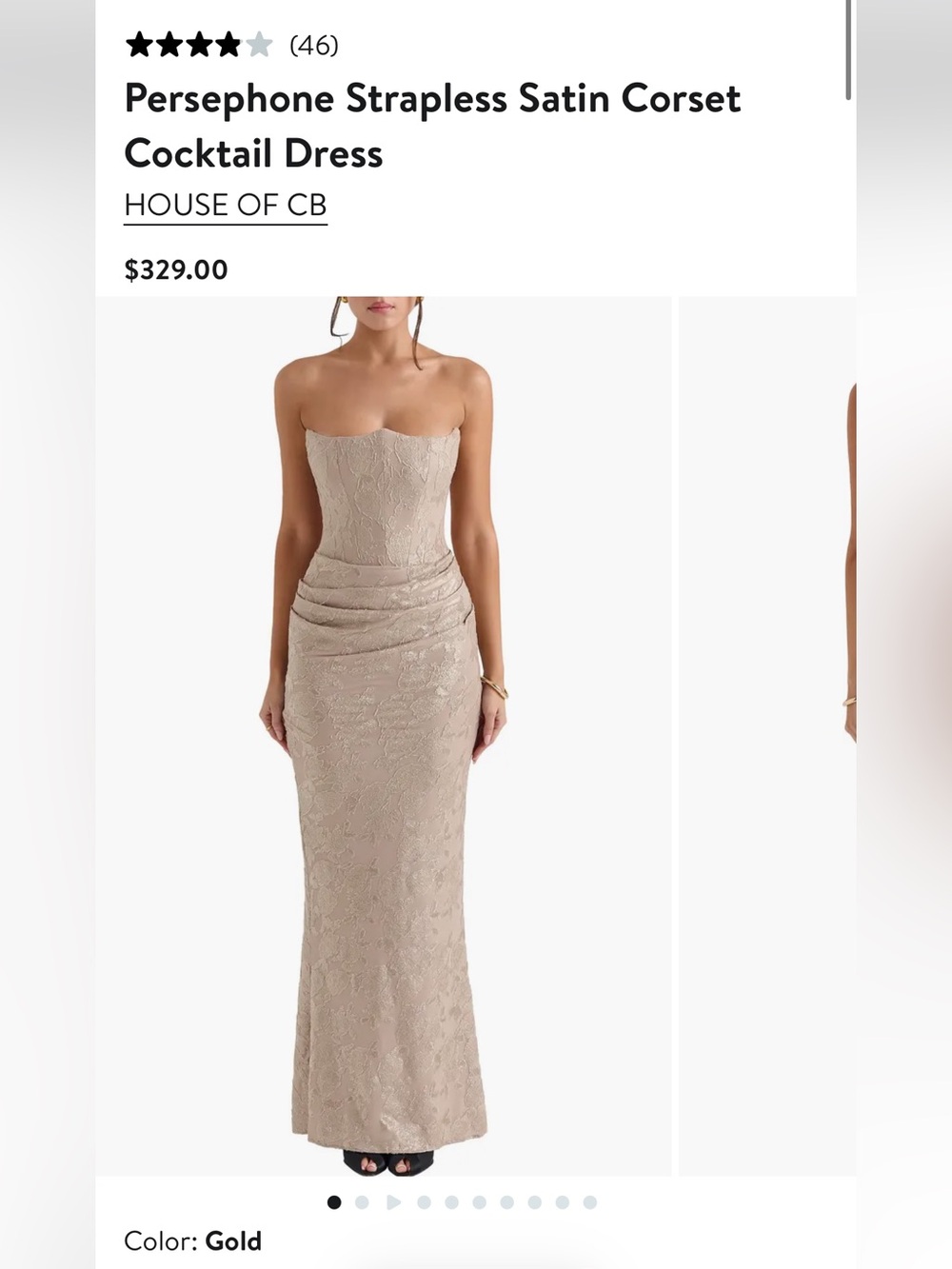 House of CB Persephone Gold Jacquard Corset Gown